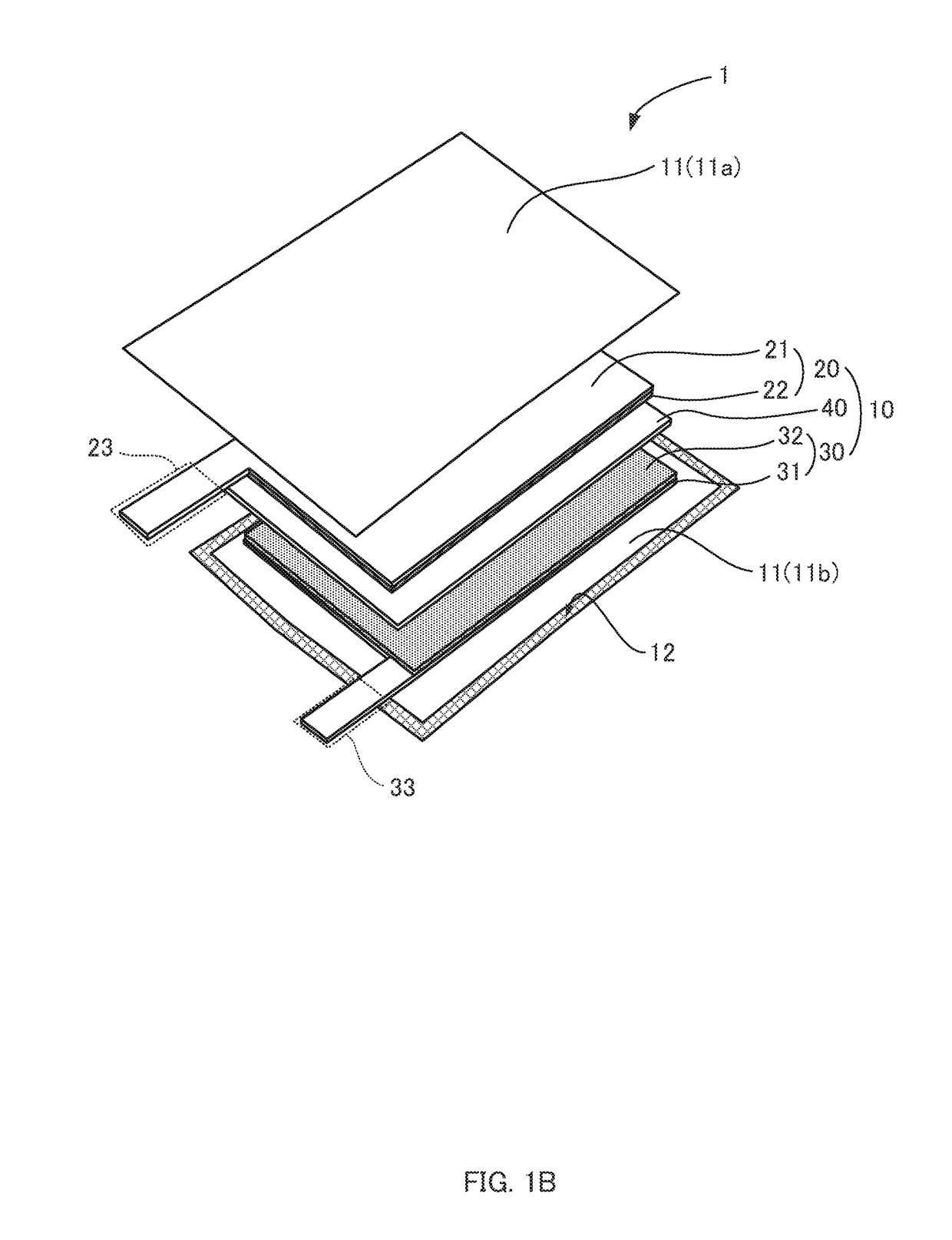 Laminated rechargeable element