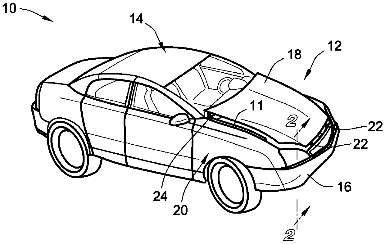 Crash sensor device for active hood systems of motor vehicles