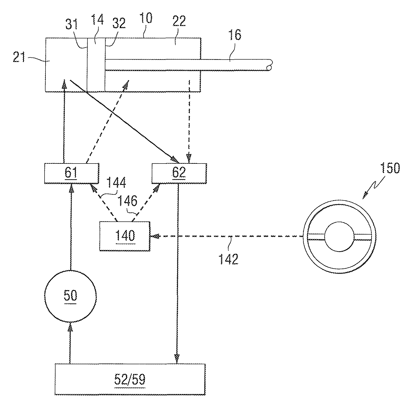 Control system for a marine vessel hydraulic steering cylinder