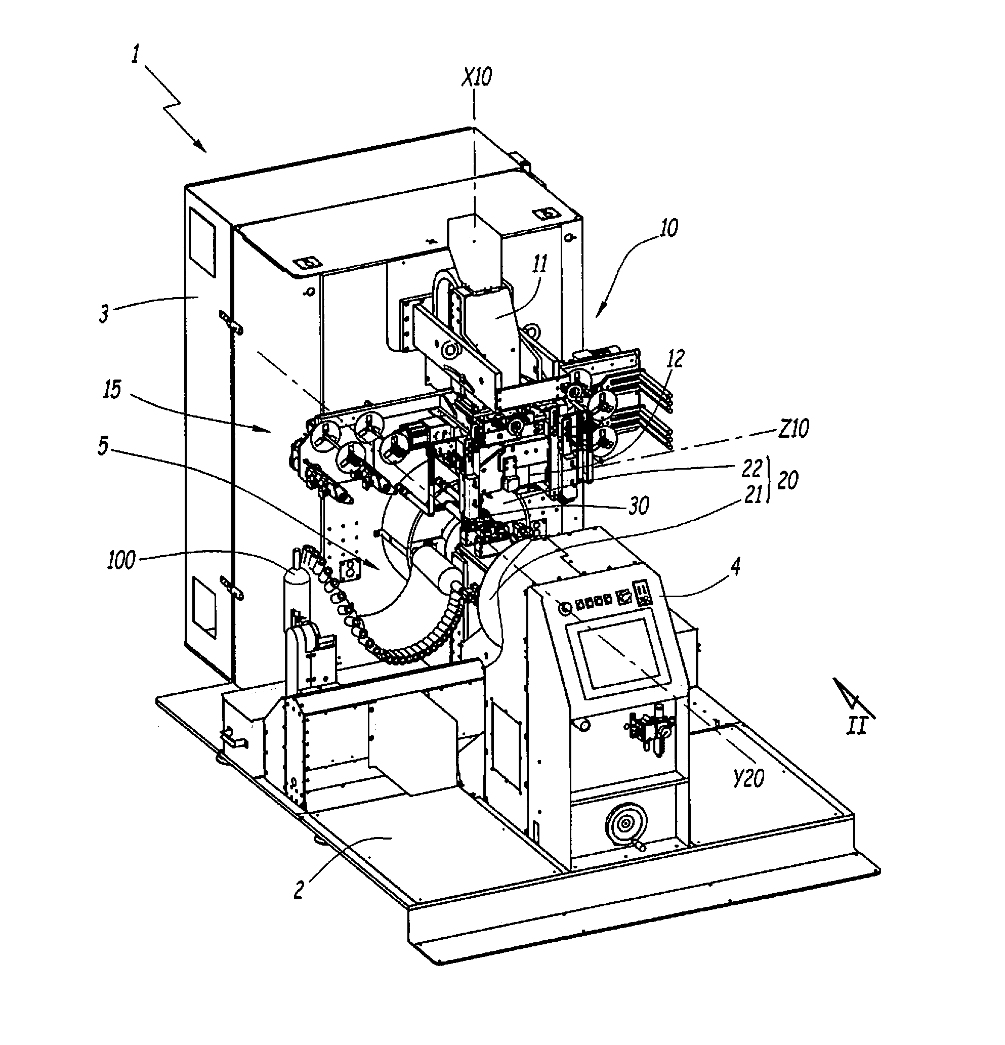 Machine and method for marking articles