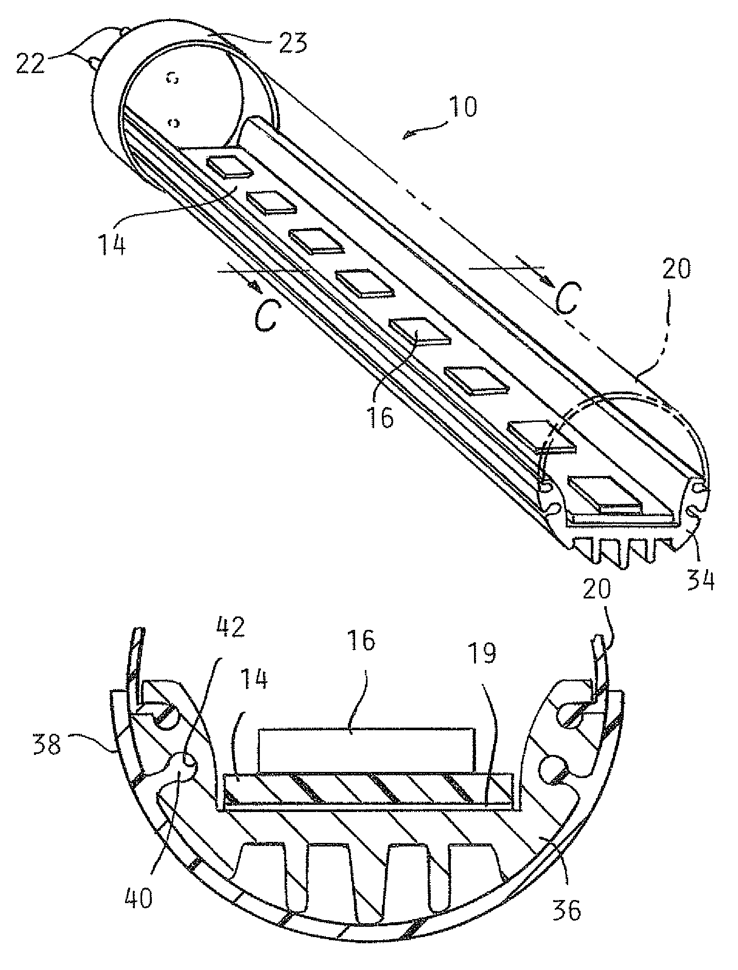 Electric shock resistant L.E.D. based light