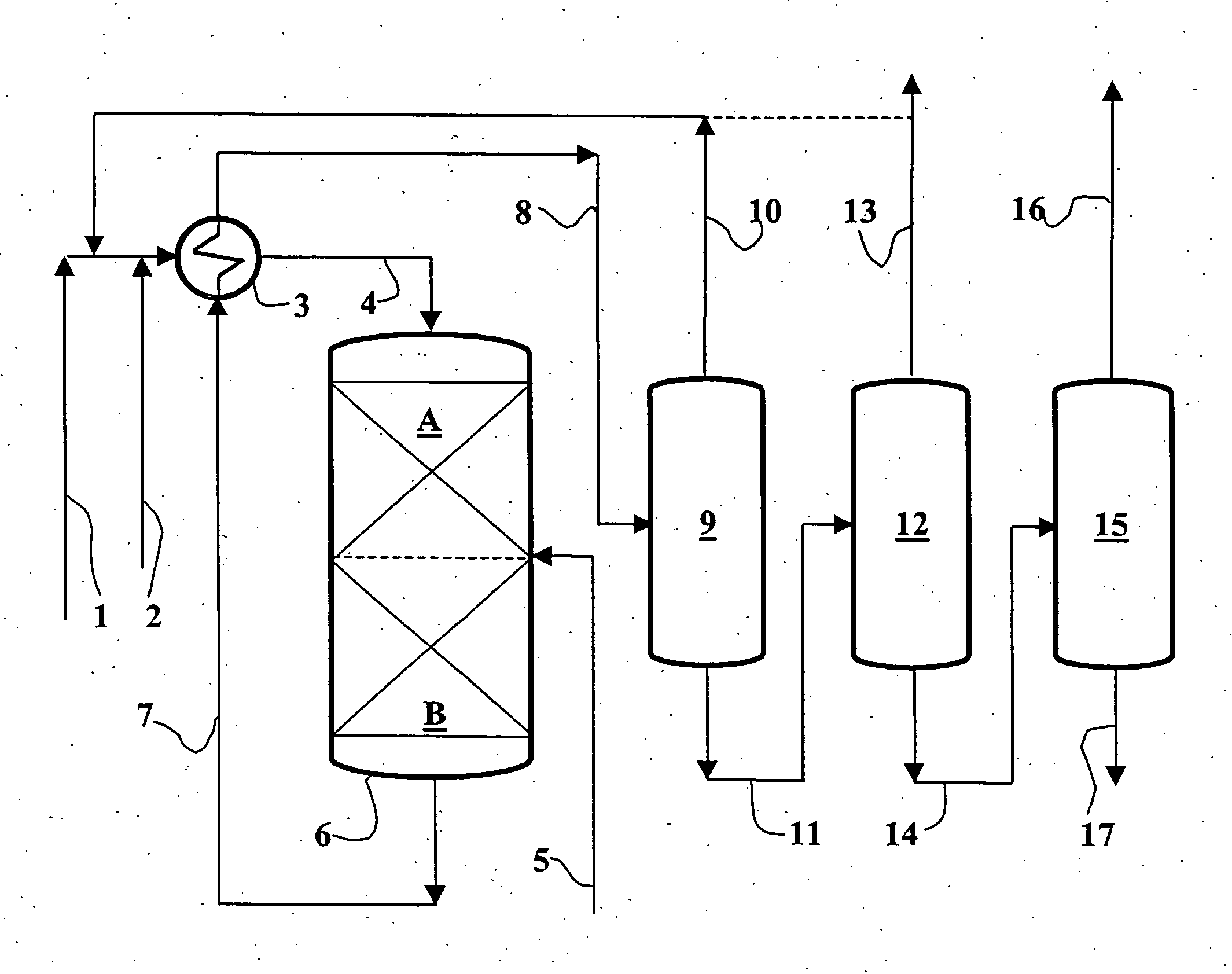 Process for the production of phenylalkanes in the presence of a solid acid catalyst the deactivation of which is delayed