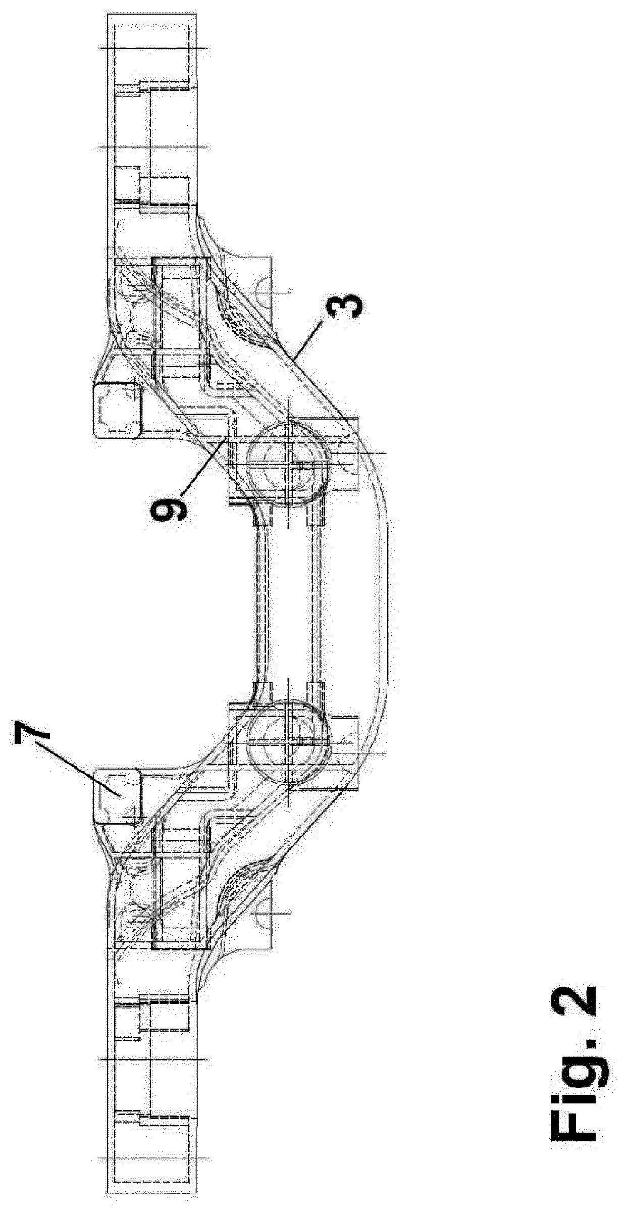 Bogie frame for rail vehicles made from an aluminum casting