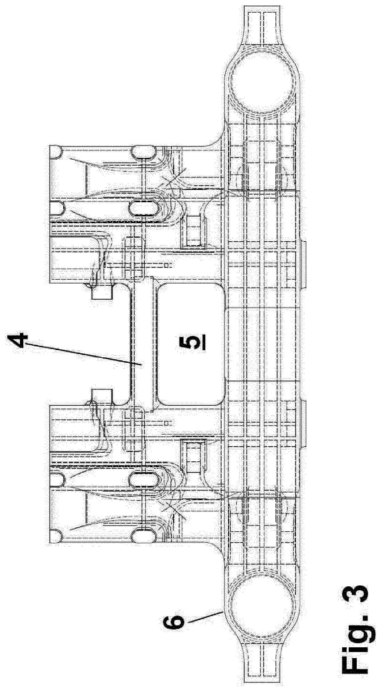 Bogie frame for rail vehicles made from an aluminum casting