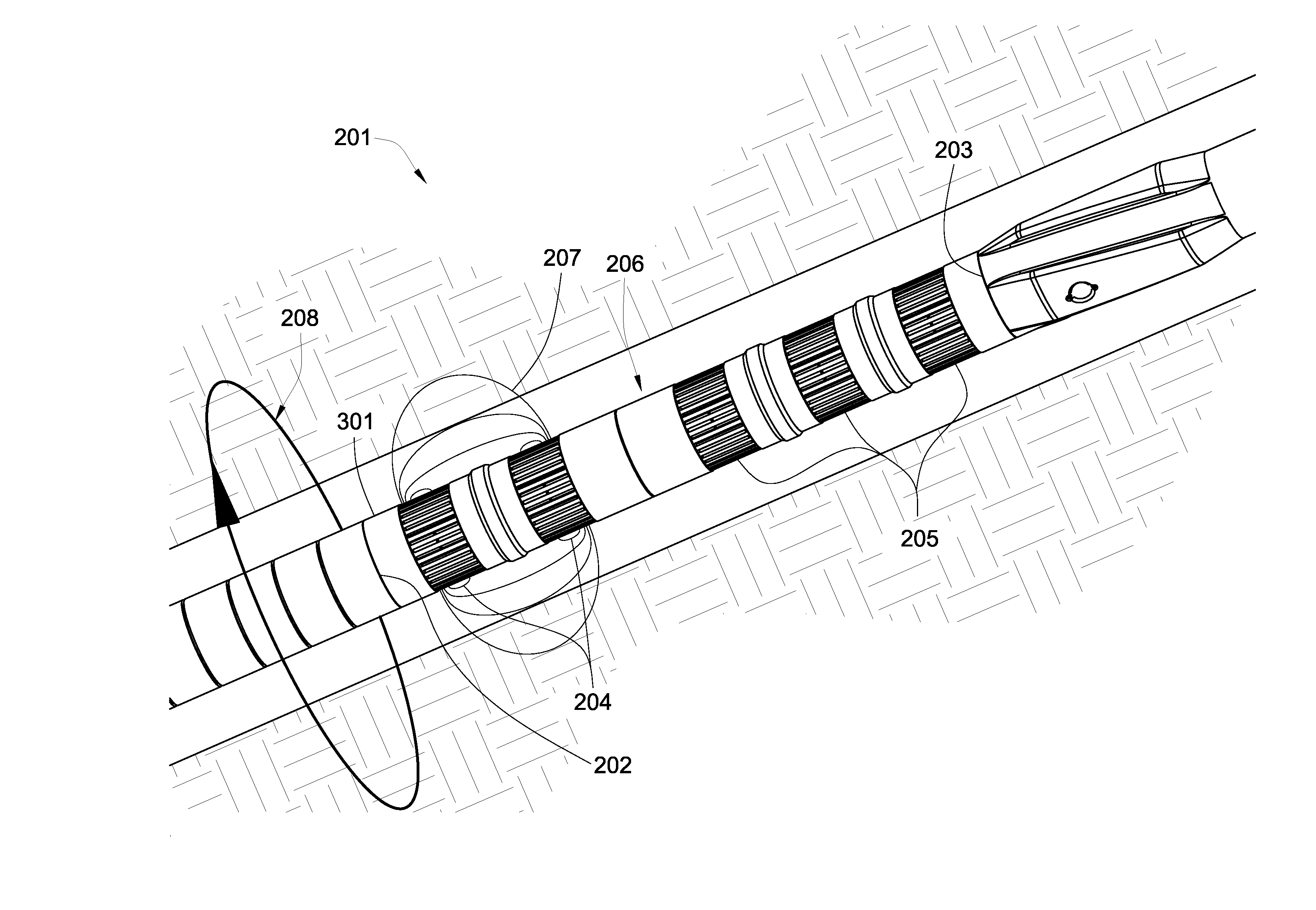 Externally guided and directed halbach array field induction resistivity tool