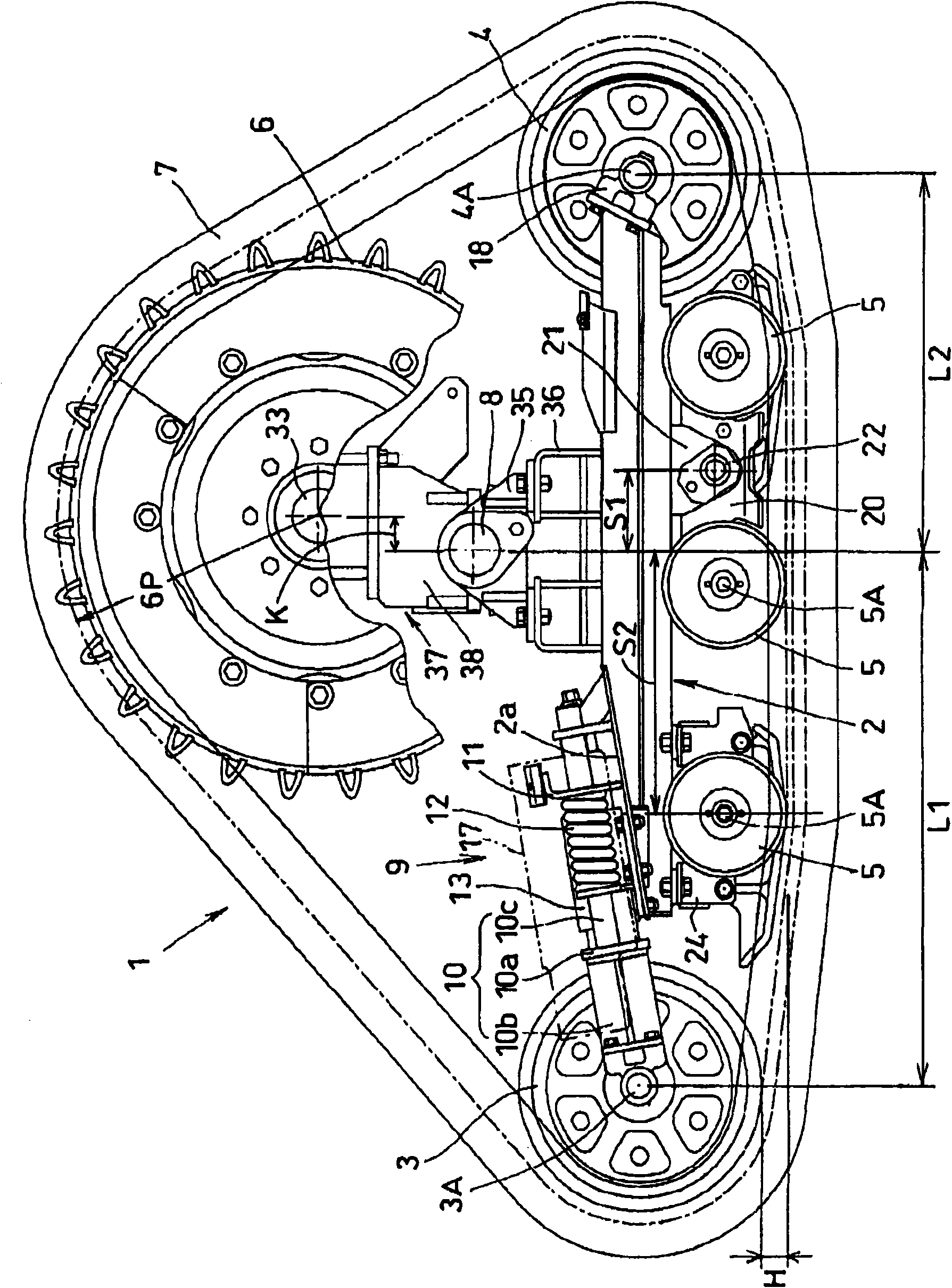 Crawler travel device