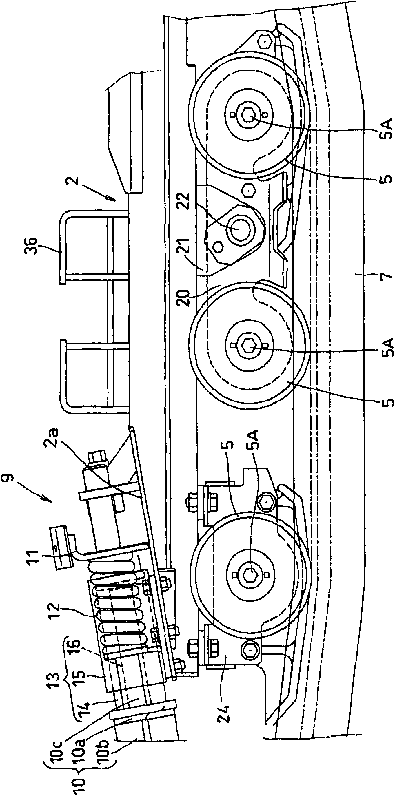 Crawler travel device