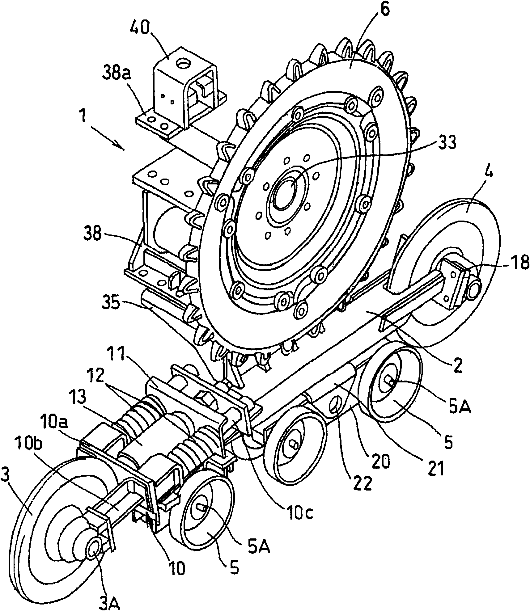 Crawler travel device