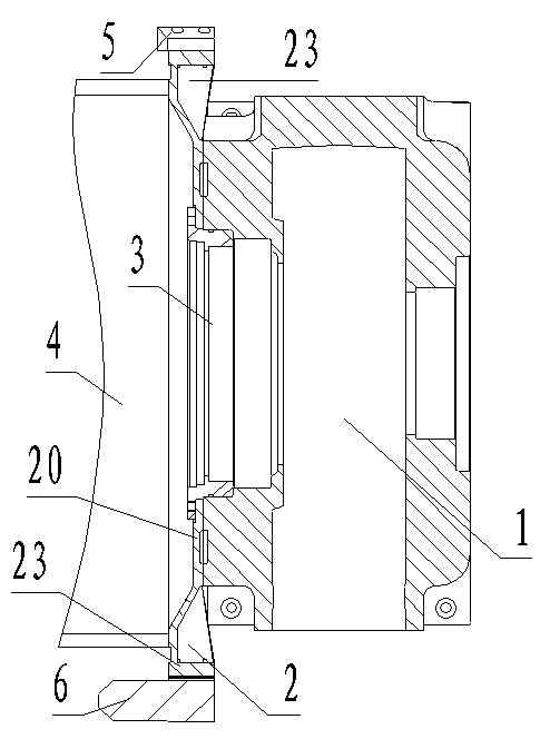 Connecting device of particle cabin and gear box