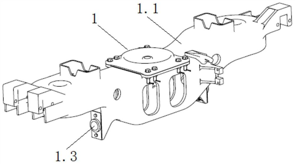 Transverse elastic limiting device and bogie