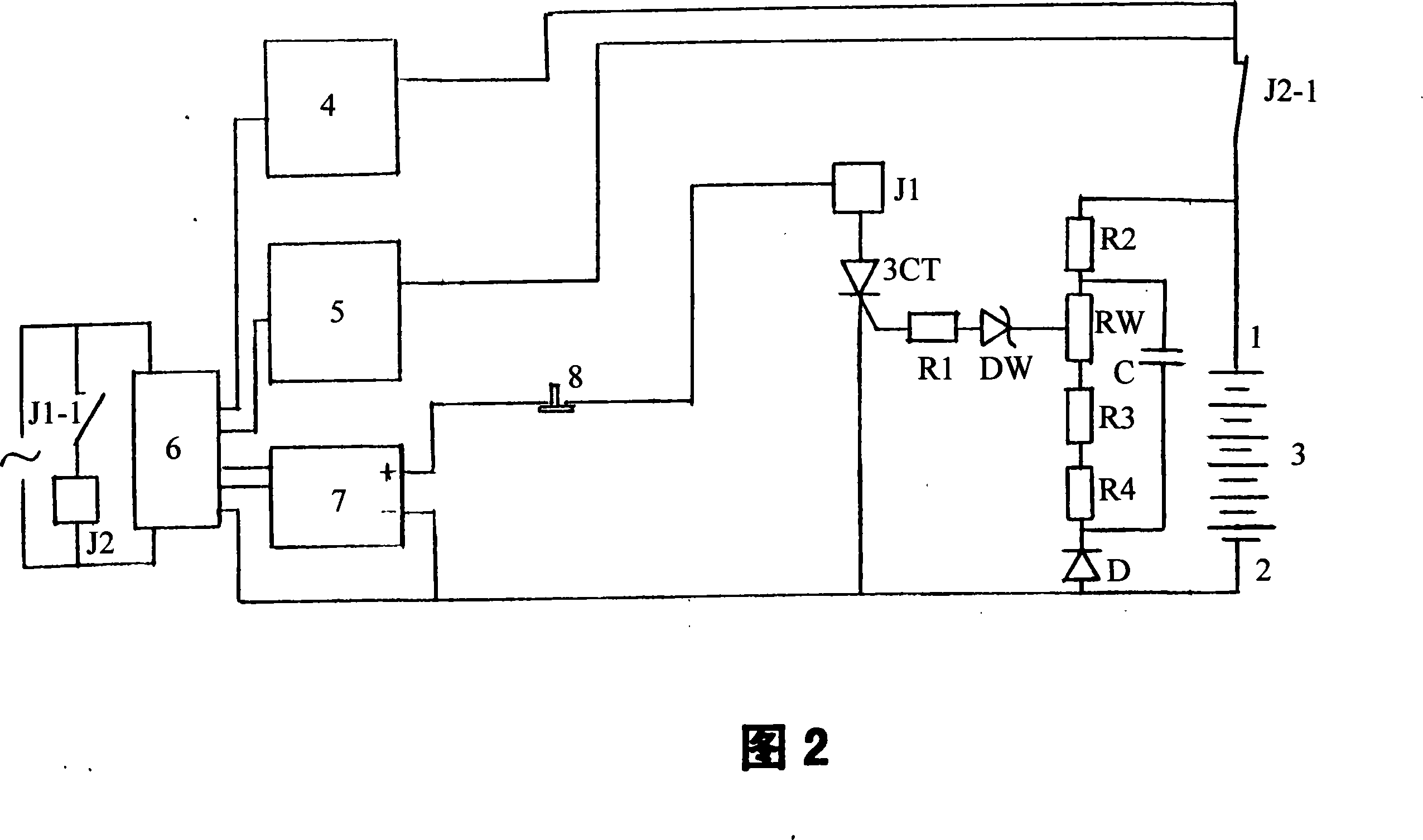 Automatic stop charging control circuit of positive and negative combination pulse charge machine