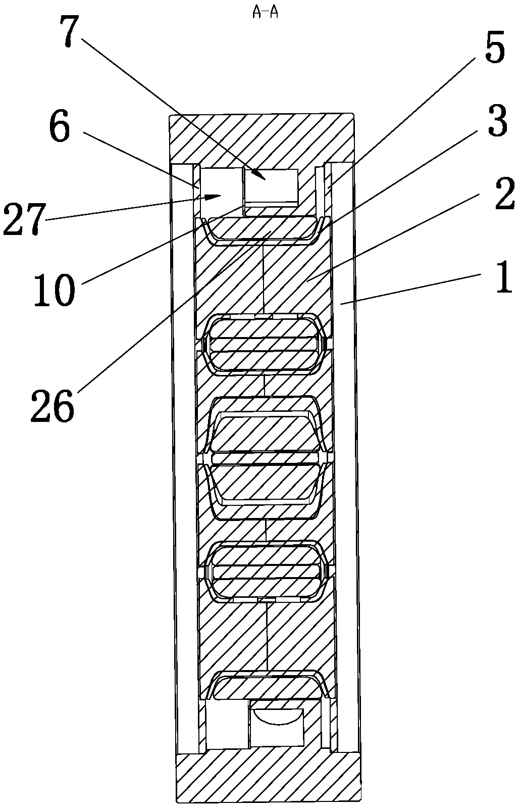 Subsection-armature motor stator and manufacturing process thereof