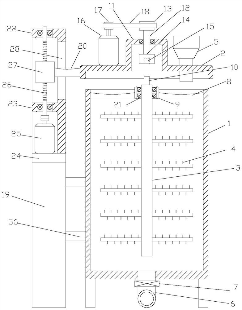 Chemical liquid stirring and mixing device and method