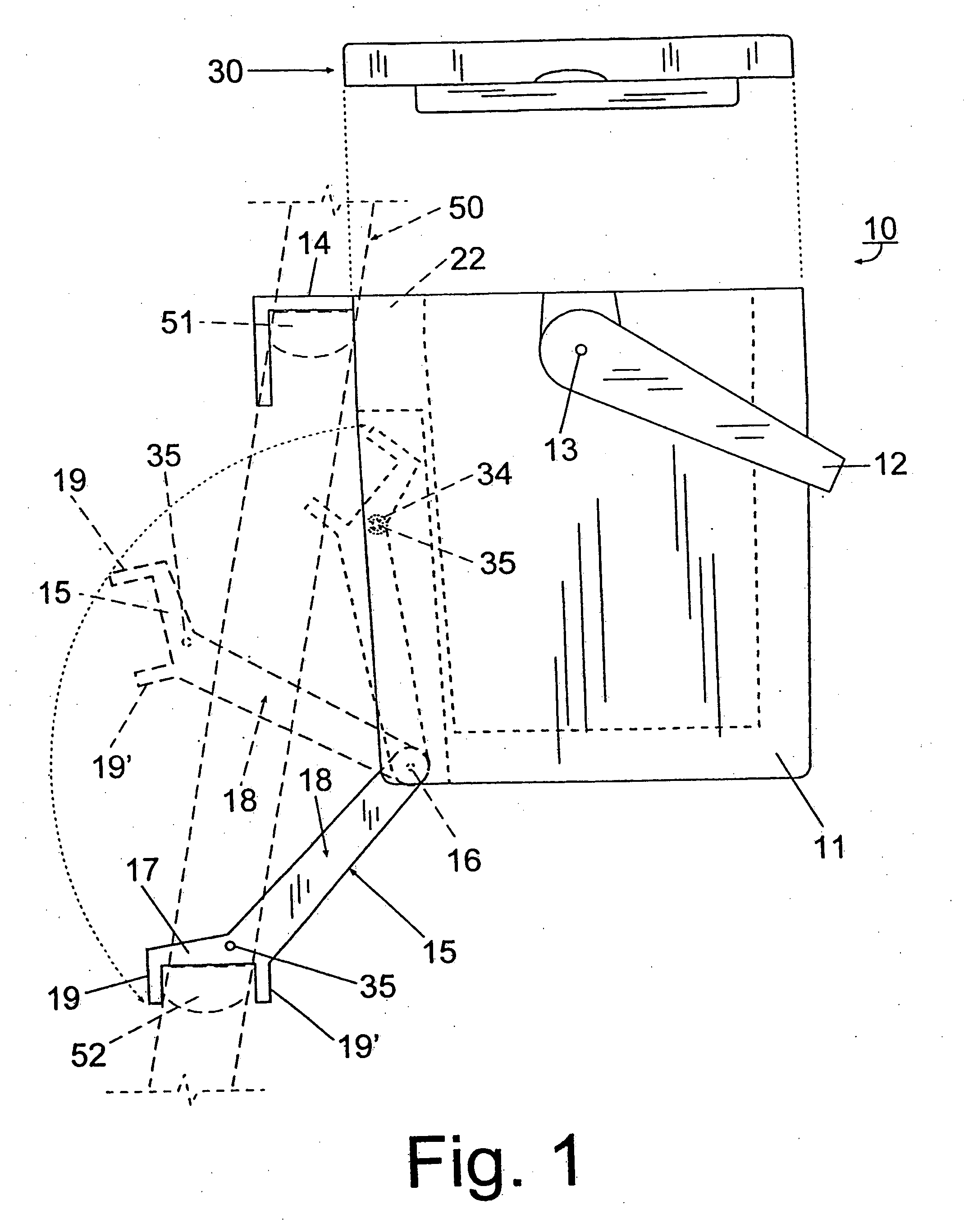 Container device for a ladder