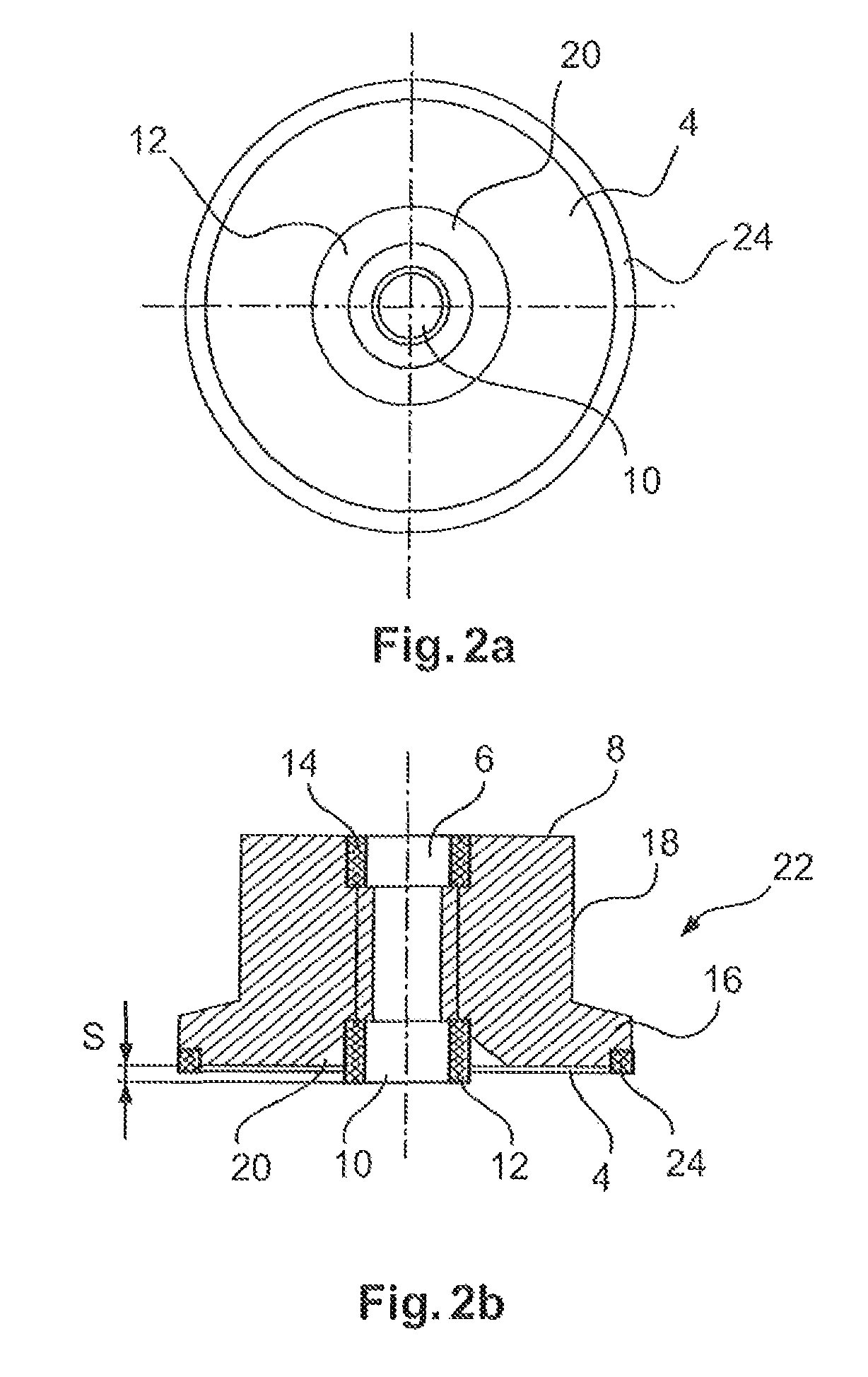 Screwing device having sealing elements