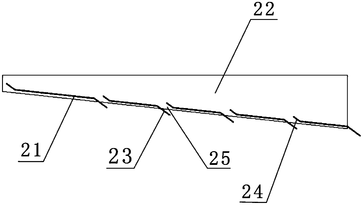 Vibrating screen wind deflector structure for harvester