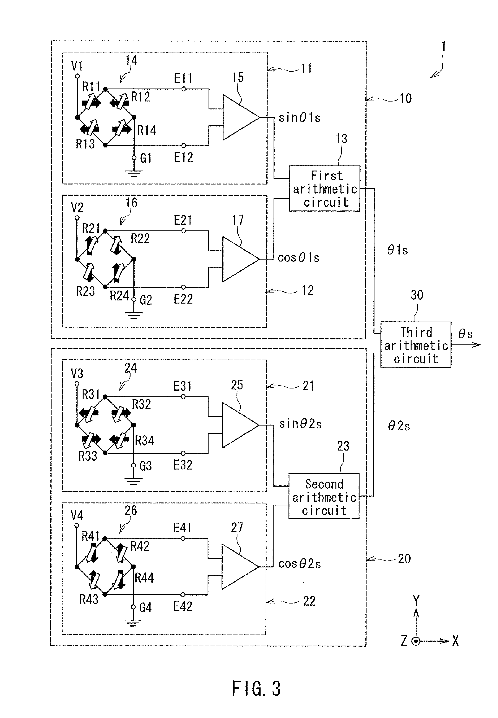 Rotating field sensor