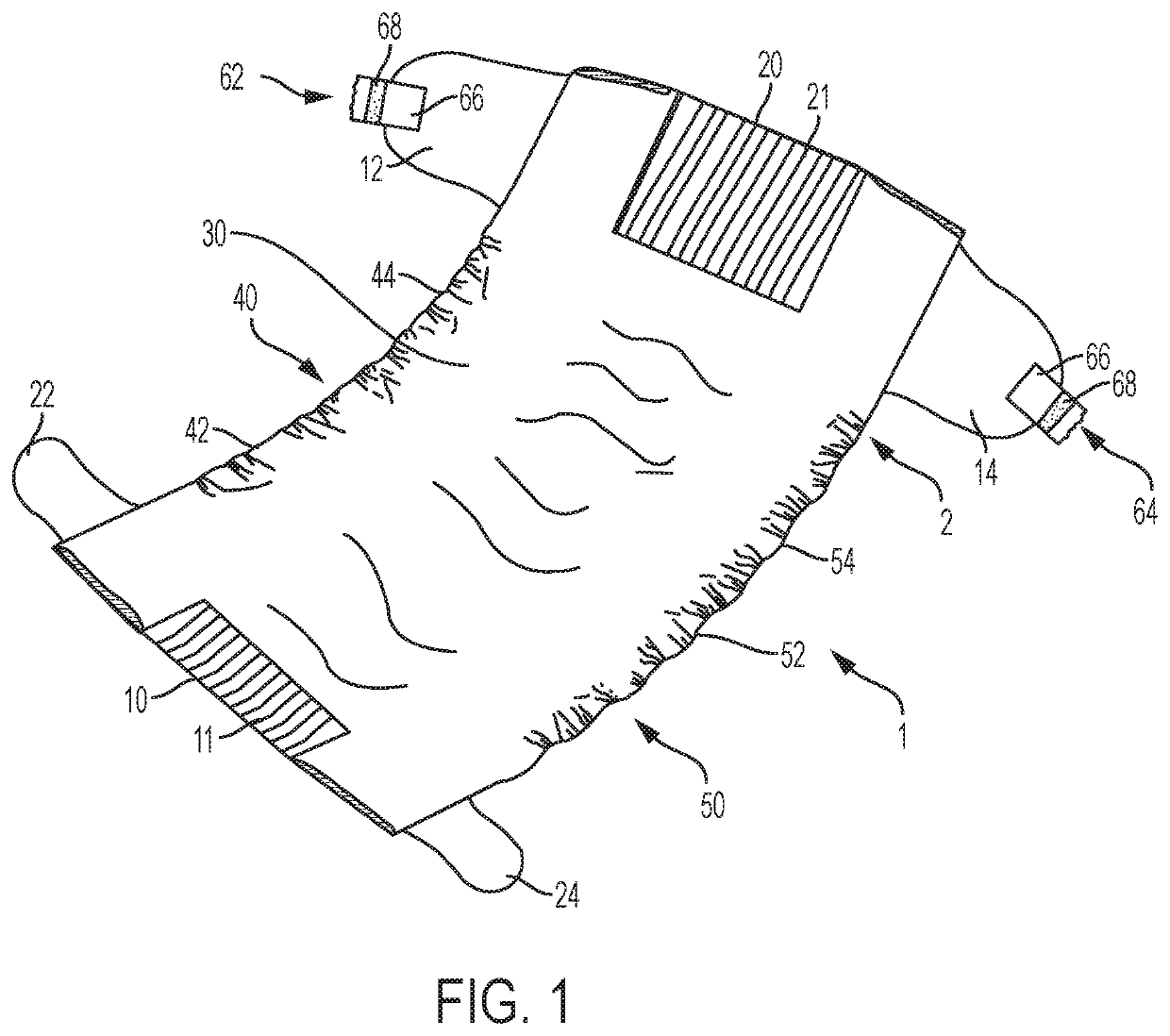 Anti-skid material for ears or fastening tabs of absorbent article