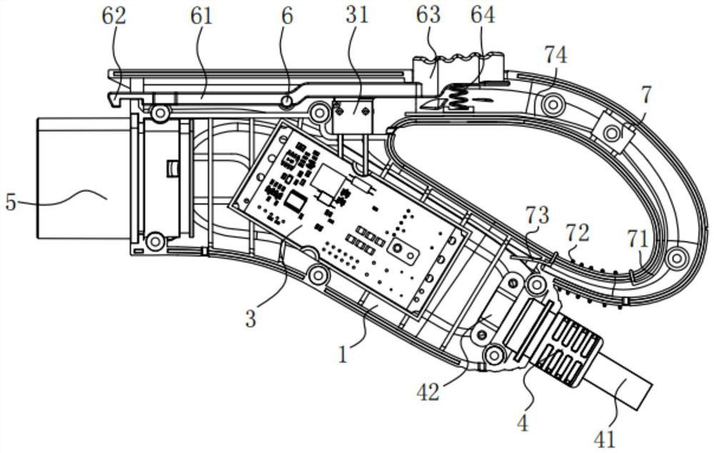 Portable vehicle alternating current charging plug with internal circulation heat dissipation function