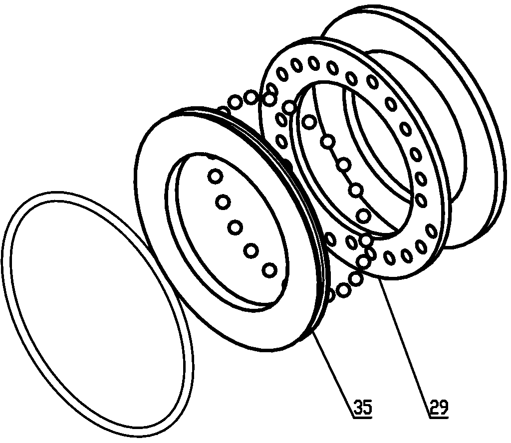 Middle driving type dense bead shaft system mechanism