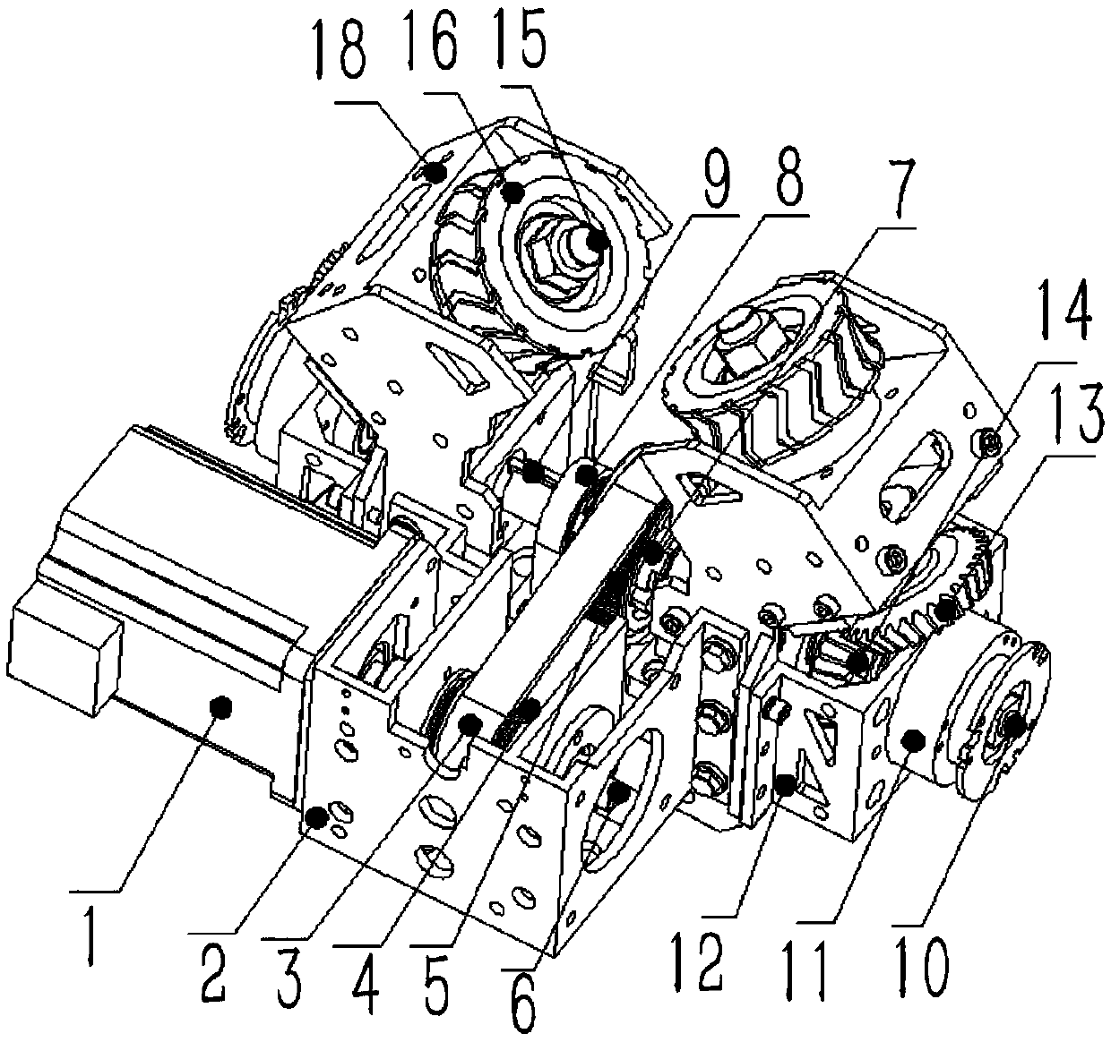 Driving assembly device and round tube track robot