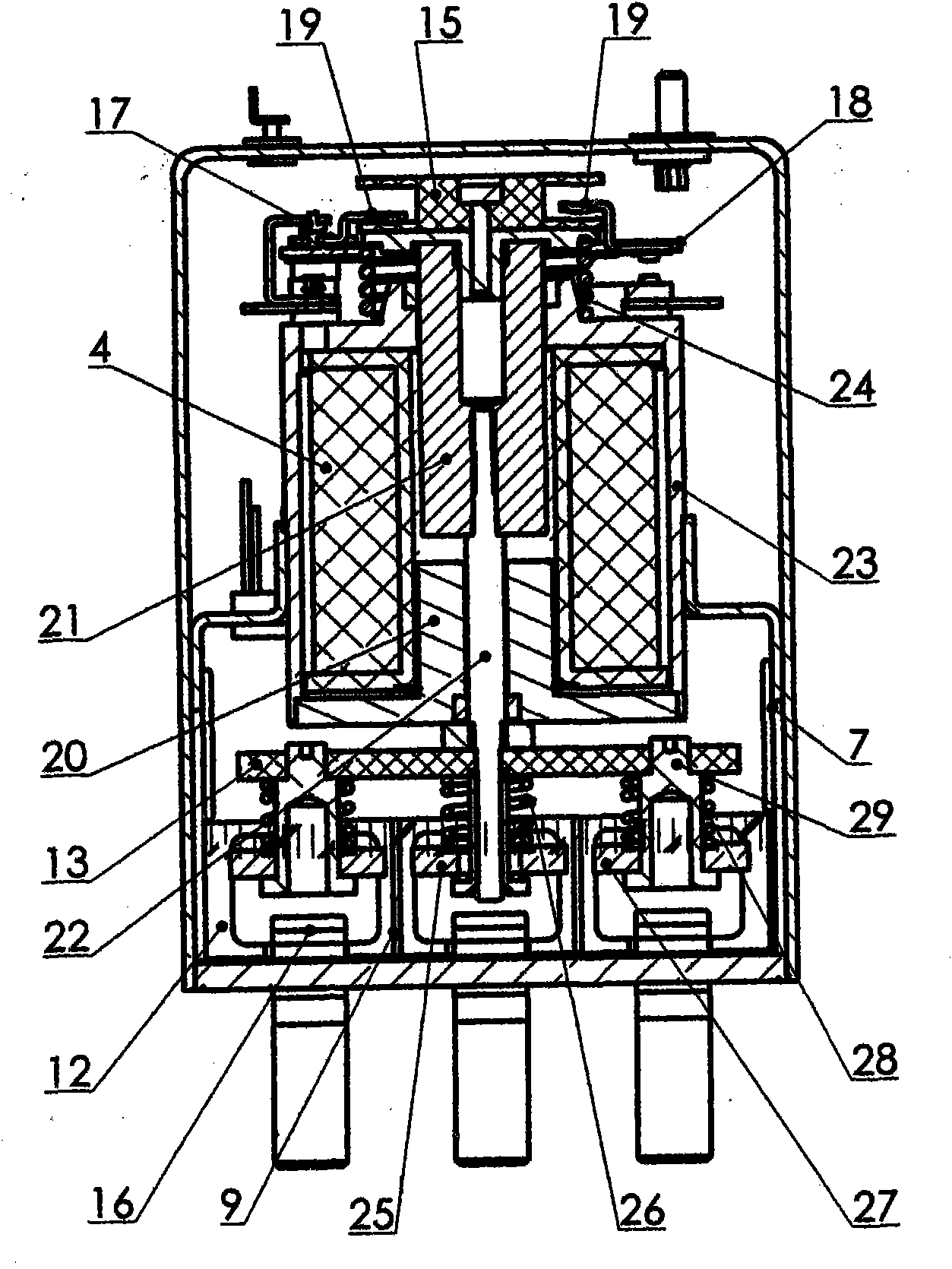 High-power sealed alternating current contactor