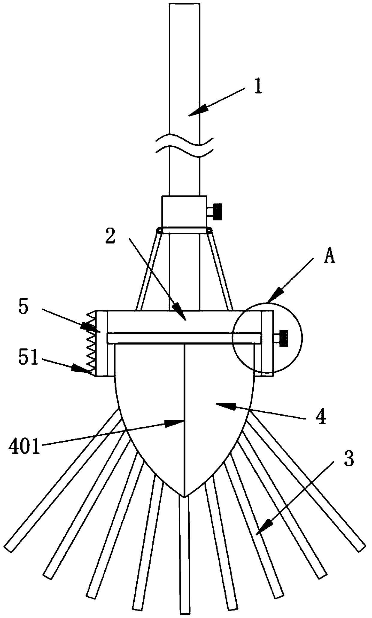 Multifunctional soil rake for planting sand vegetation