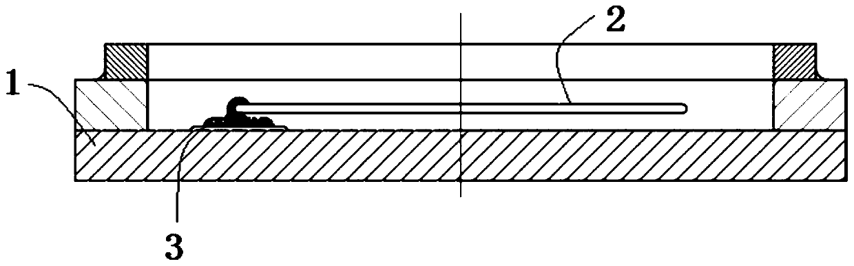 Preparation method of dispensing electrode platform for ceramic packaging base, fixing method of resonator wafer and printing metal slurry