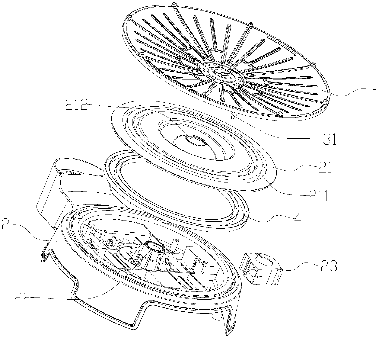 Bottom heated baking pan and light wave electric oven using the baking pan