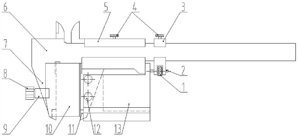 Vernier caliper for measuring shaft shoulder distance and measuring method