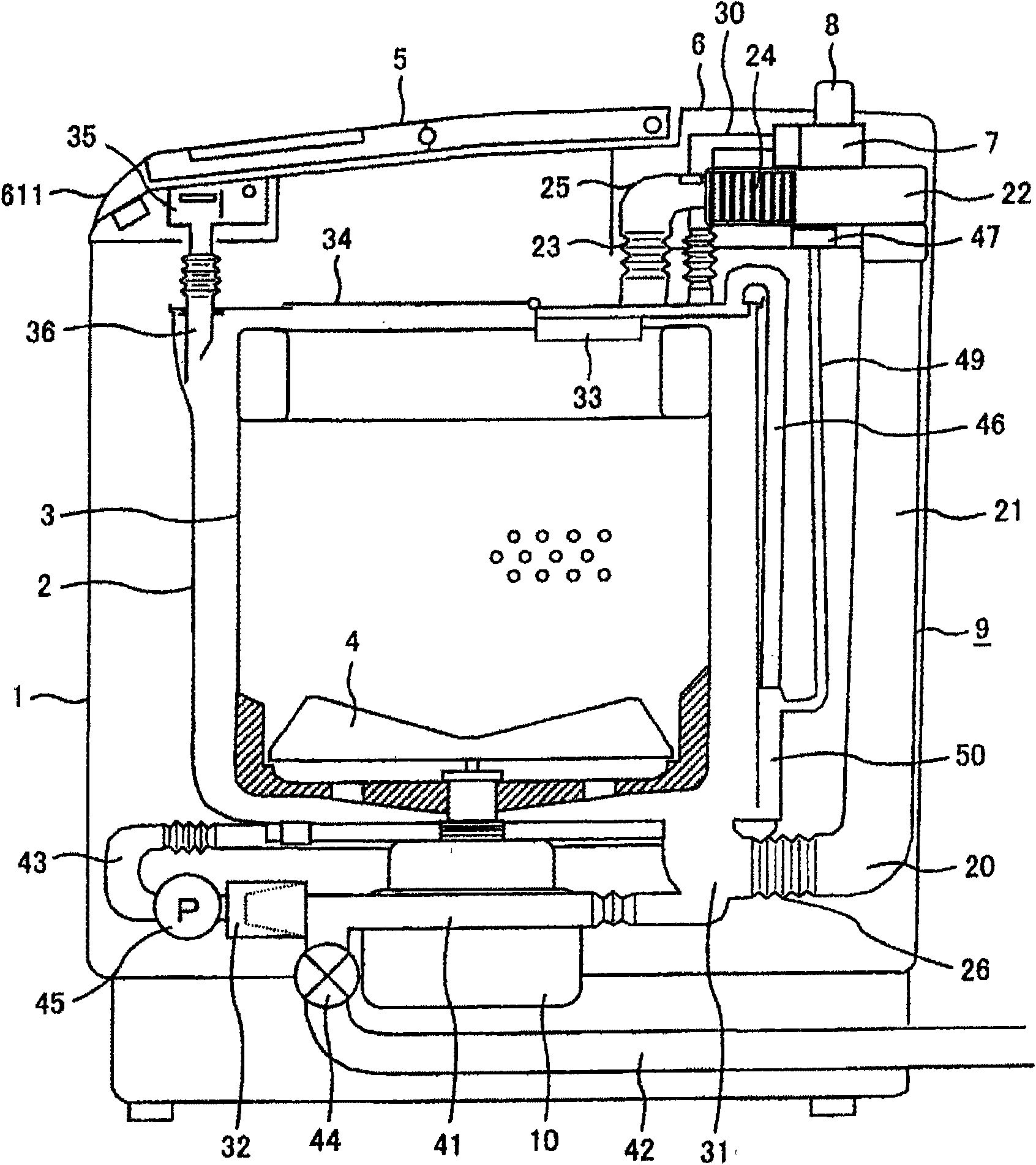 Washing machine and scrubbing-and-drying unit