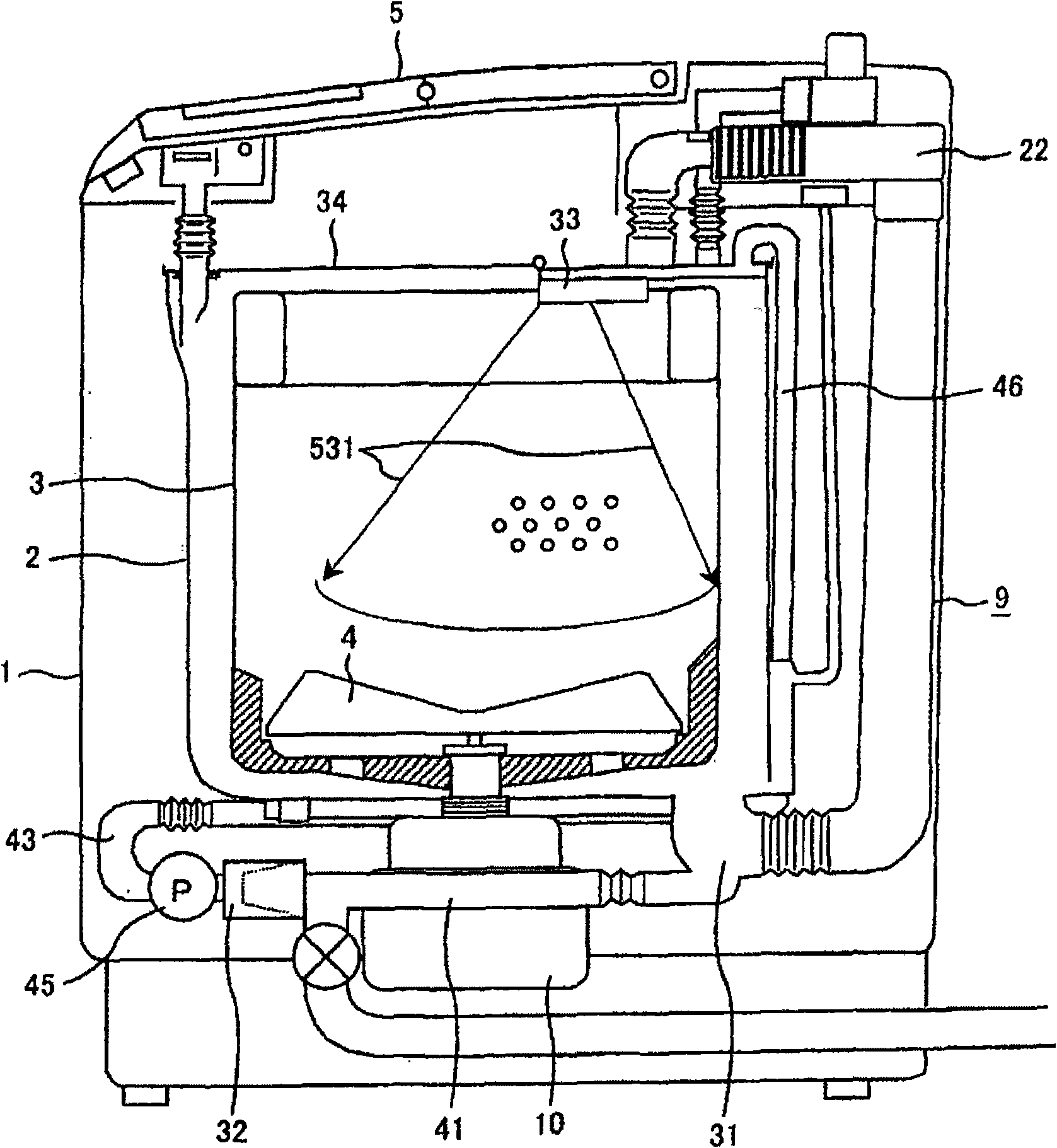 Washing machine and scrubbing-and-drying unit