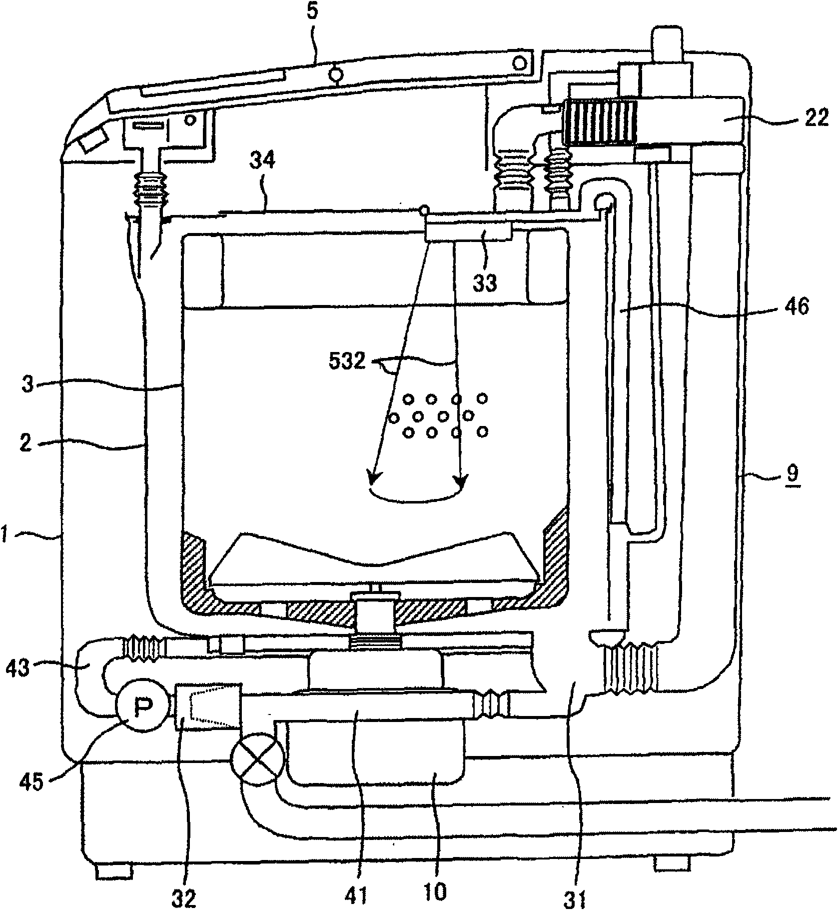 Washing machine and scrubbing-and-drying unit