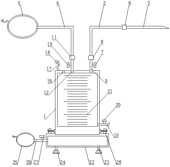 Hydrops extracting device for tumor surgery