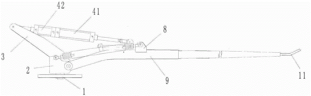 Four-connecting-rod mechanism for trolley pole