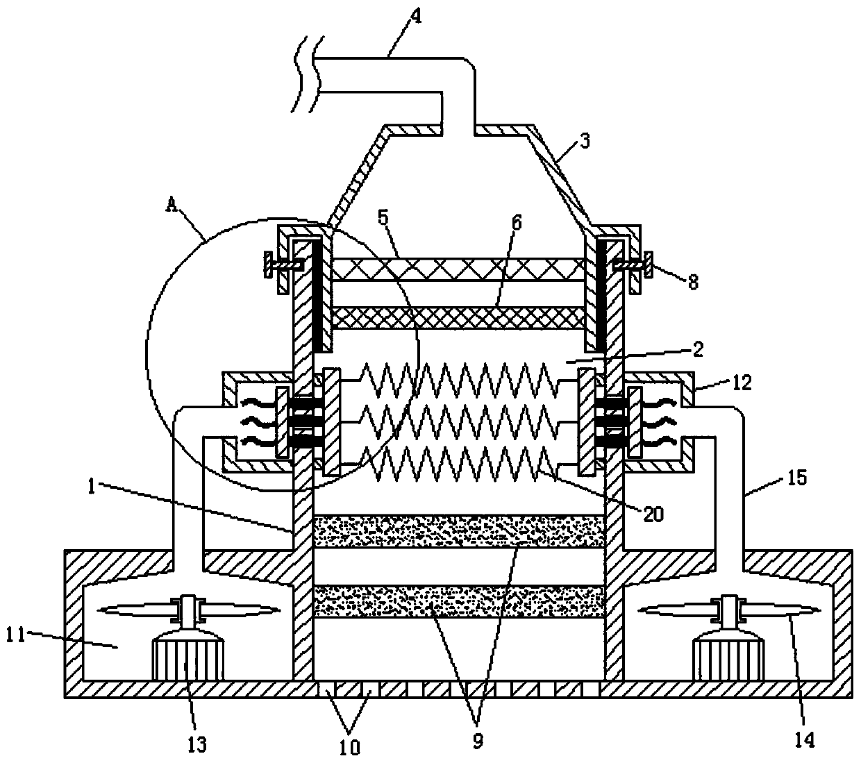 High-temperature smoke efficient filtering fiberboard