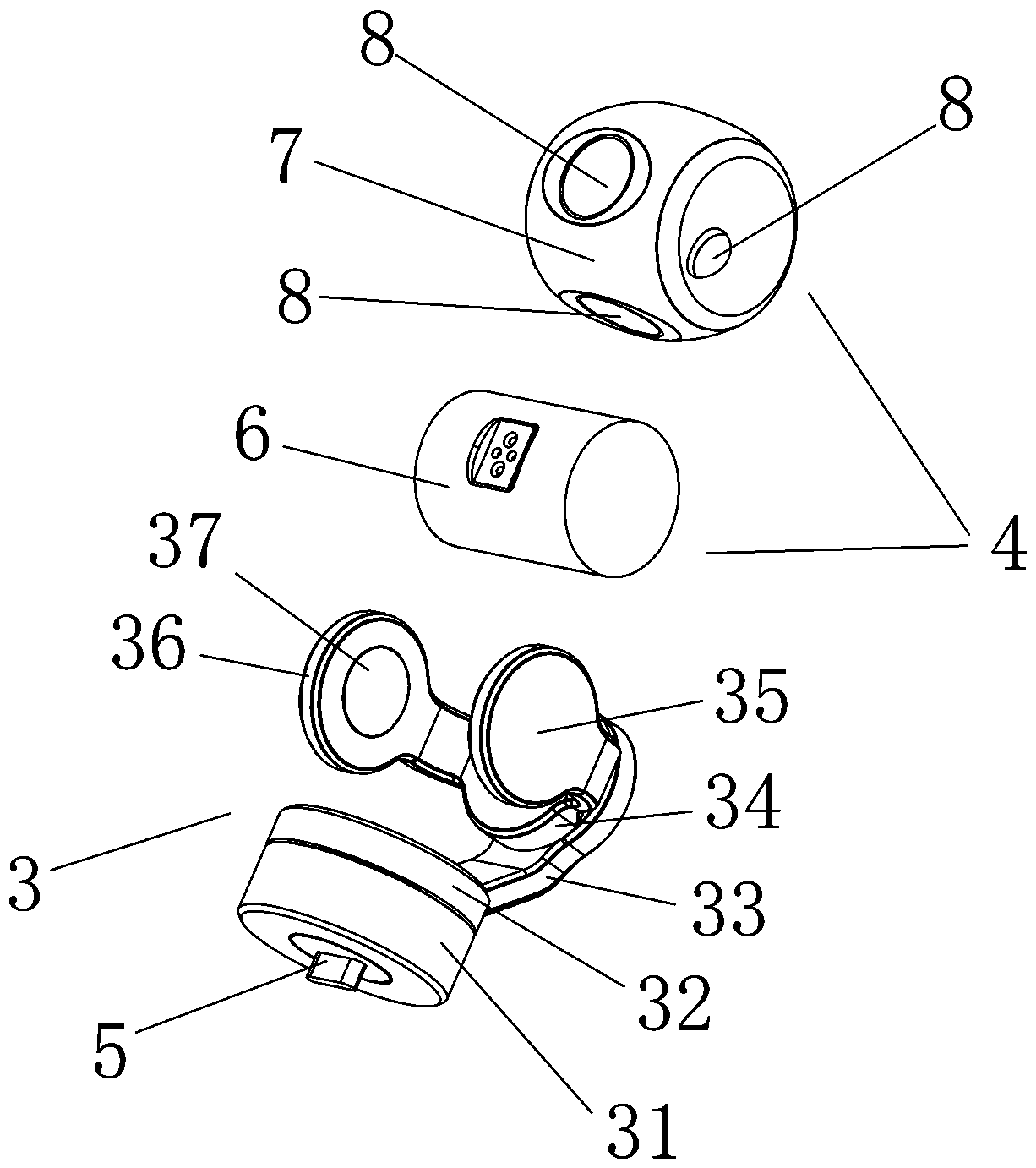 Portable multifunctional combined three-axis stable shooting device