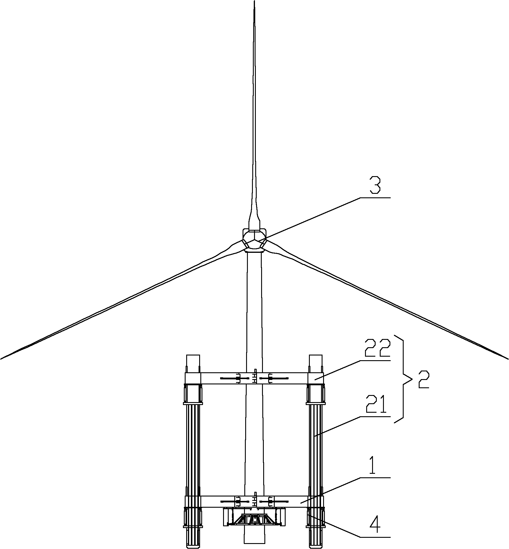 Offshore fan installing platform and fan integral installation rotary holding and lifting mechanism