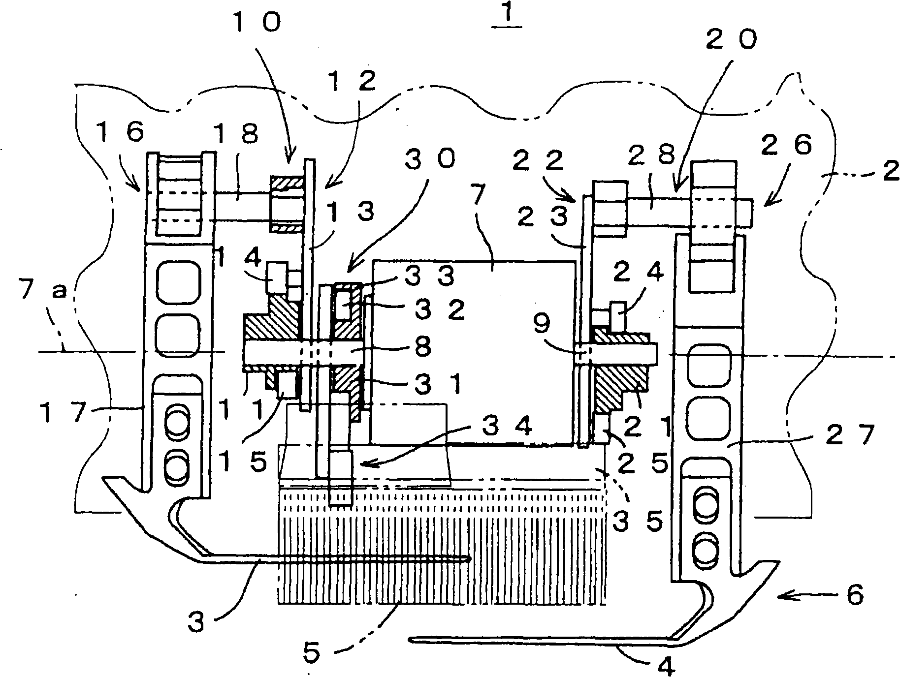 Carriage-mounted unit of weft knitting machine