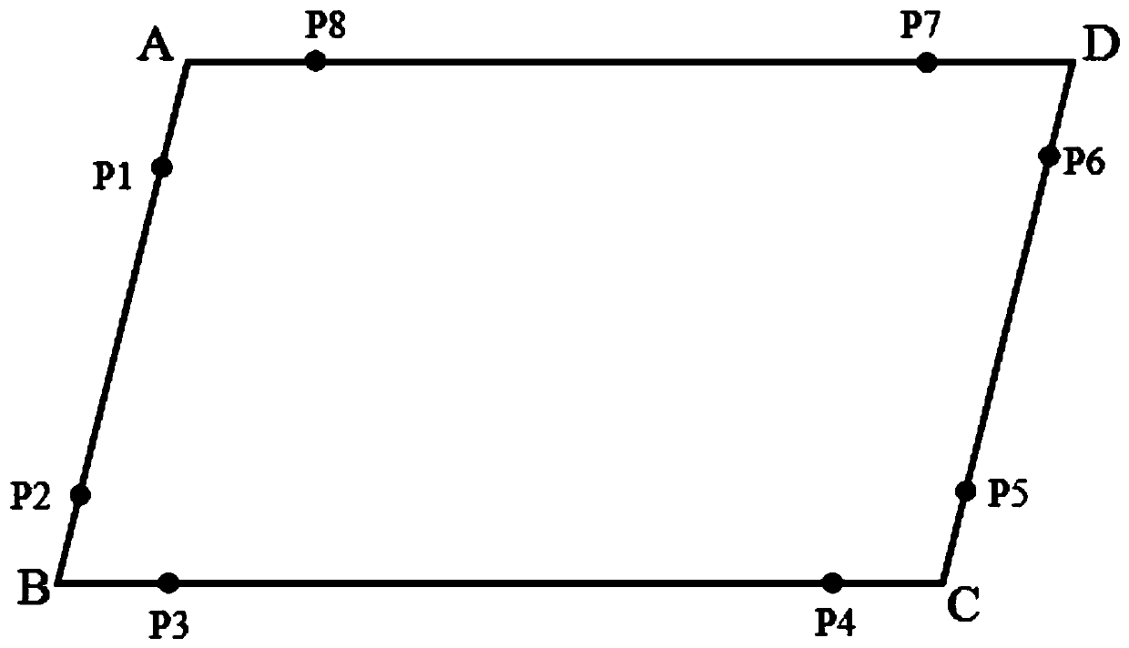 Method for solving intersection points to accurately position polygonal track through laser vision locating