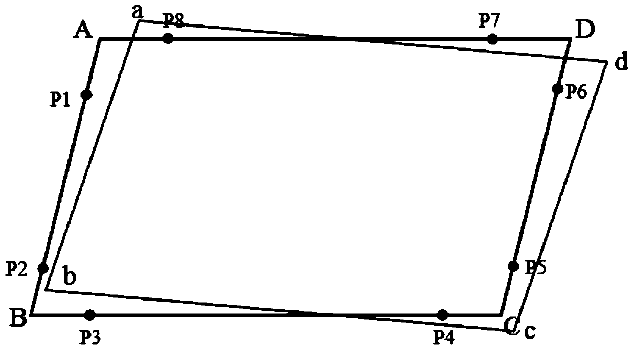 Method for solving intersection points to accurately position polygonal track through laser vision locating