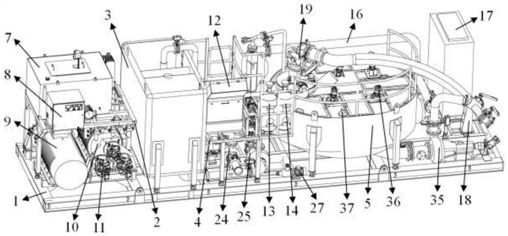 Large-volume cement paste mixing device and mixing method thereof