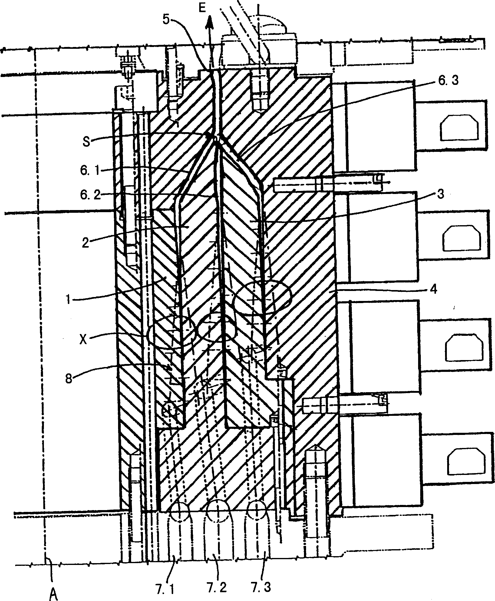 Mould for extrusion melt tube