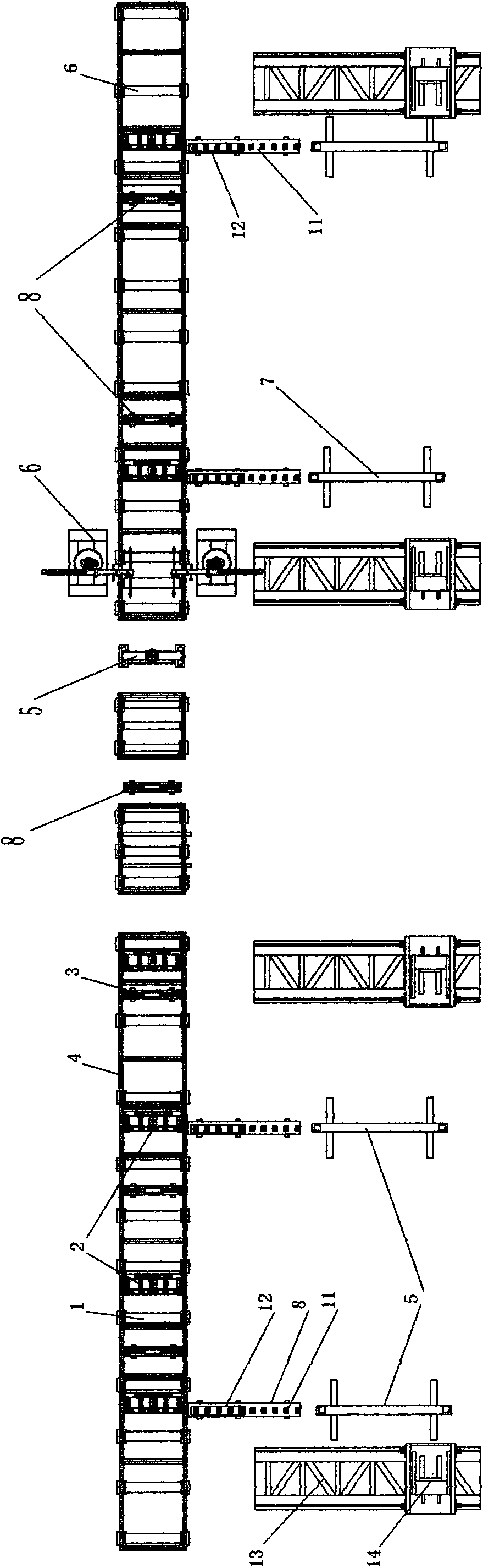 Steel pipe and section steel blanking production line