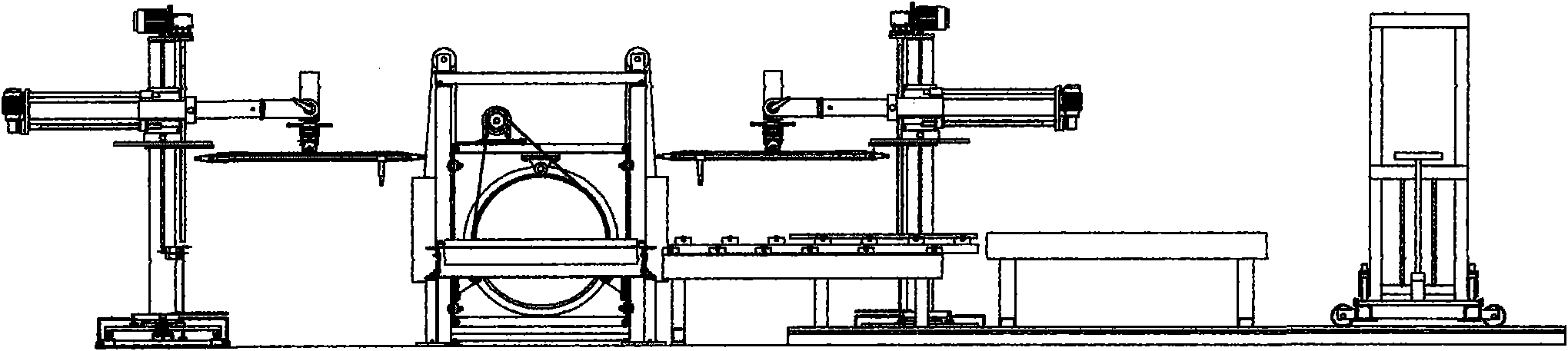 Steel pipe and section steel blanking production line