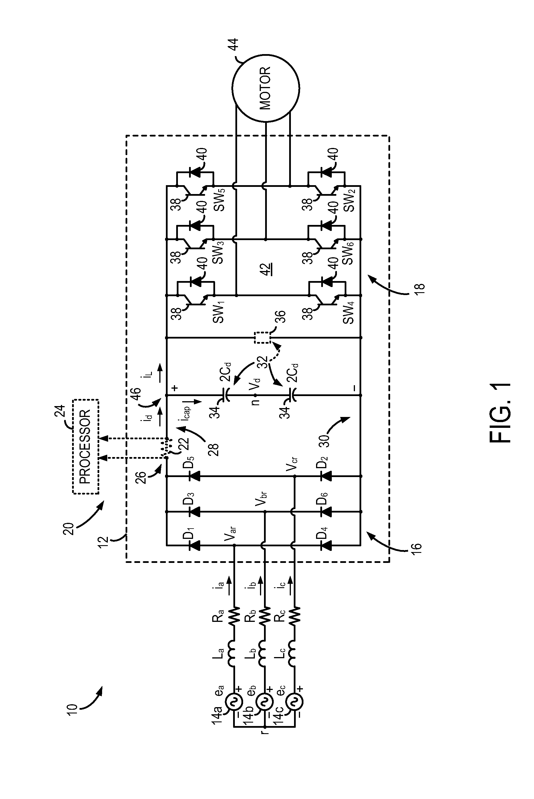 System and method for detecting phase loss and diagnosing DC link capacitor health in an adjustable speed drive