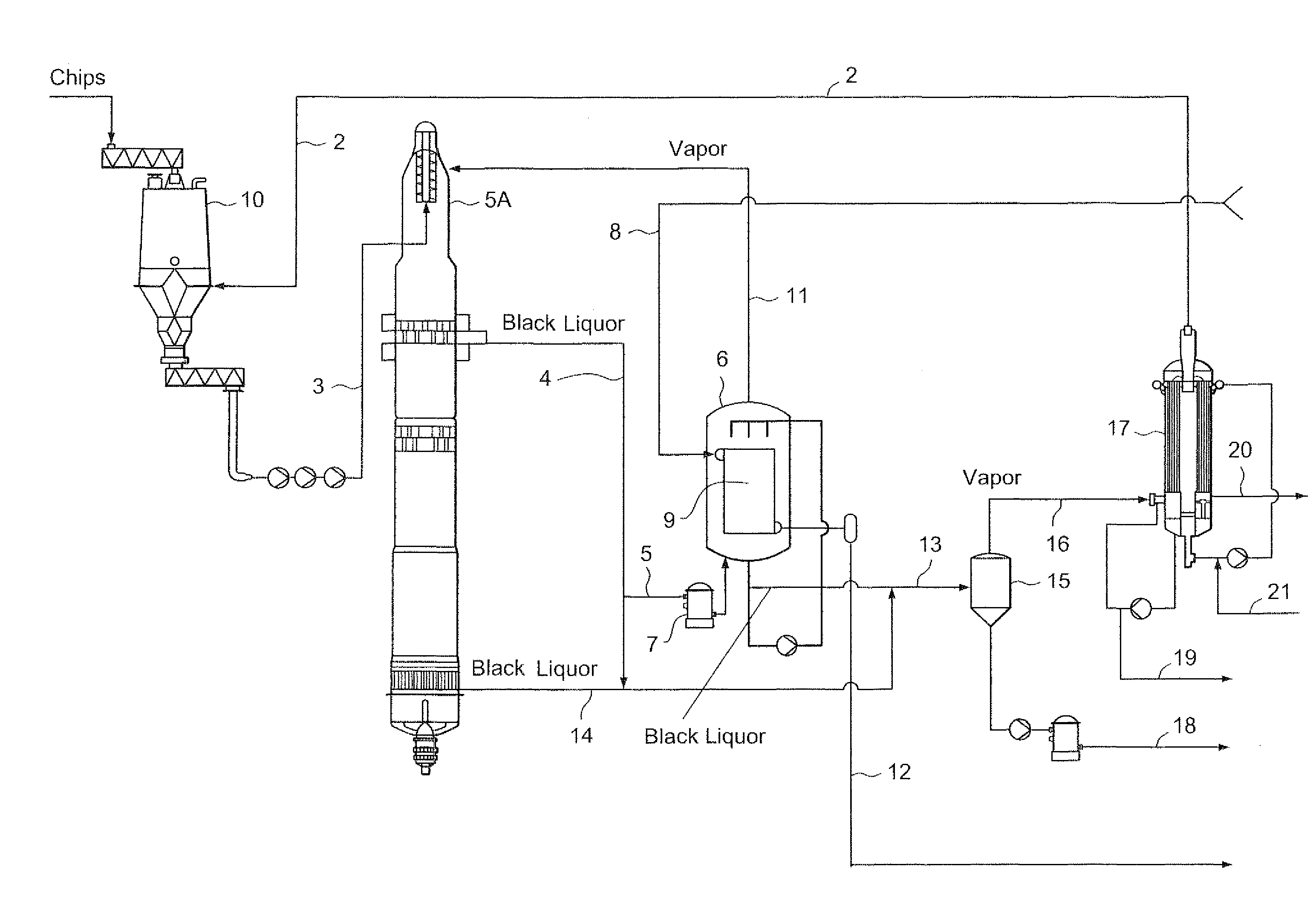 Method and system to generate steam in a digester plant of a chemical pulp mill