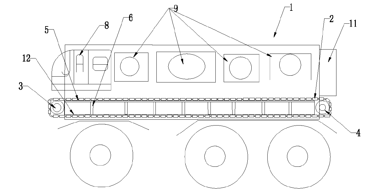 Full-box crawler-type large-scale mine truck