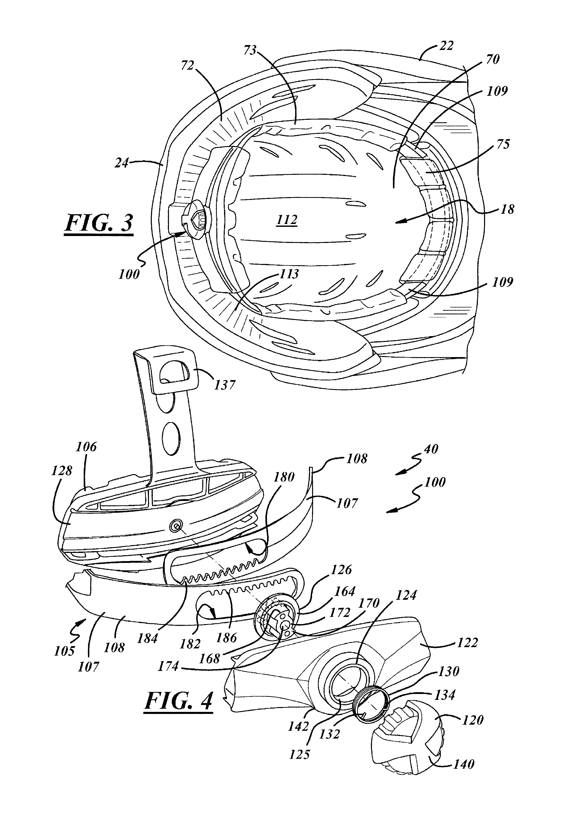 Helmet adjustment system