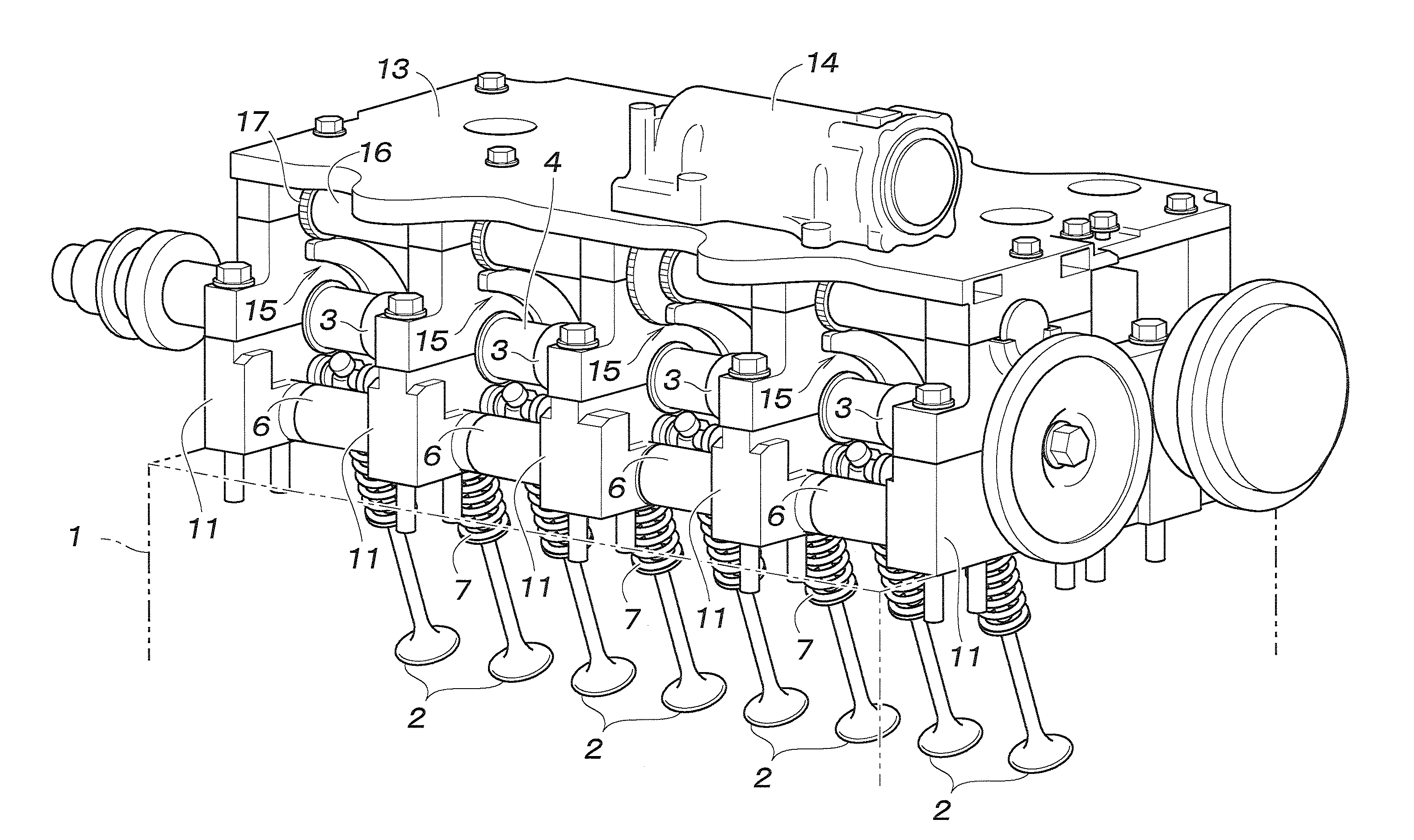 Variable valve opening property internal combustion engine